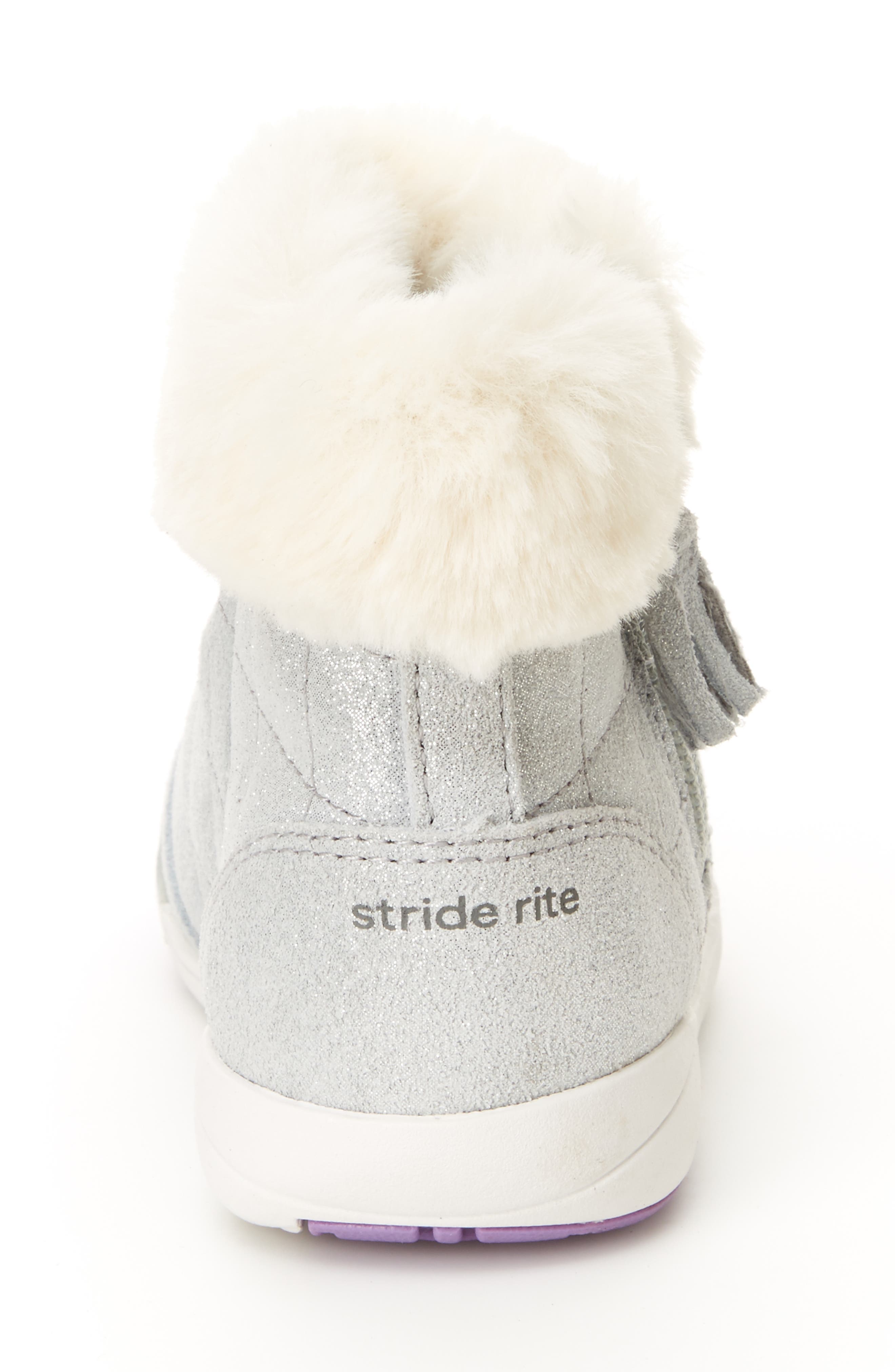 Stride Rite Chloe Faux Fur Quilted Bootie, Alternate, color, 