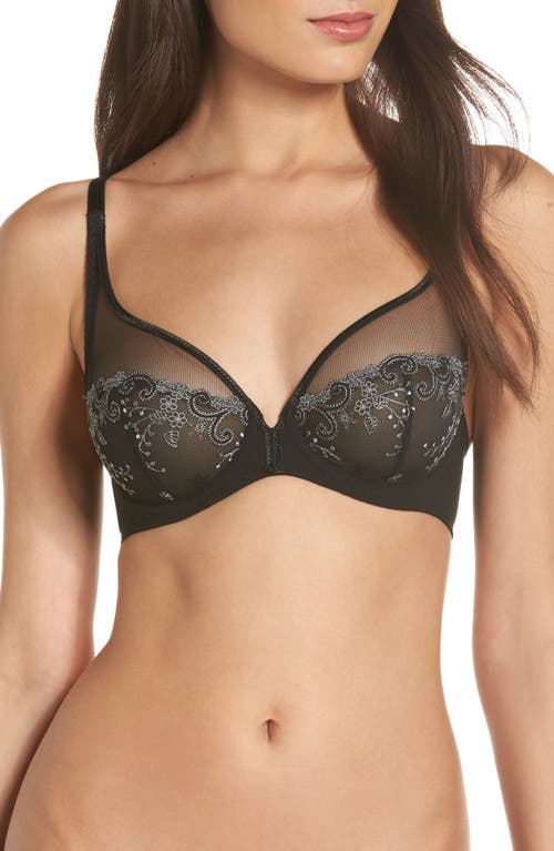 Simone Perele Delice Sheer Underwire Plunge Bra in Moonlight at Nordstrom, Size 34D