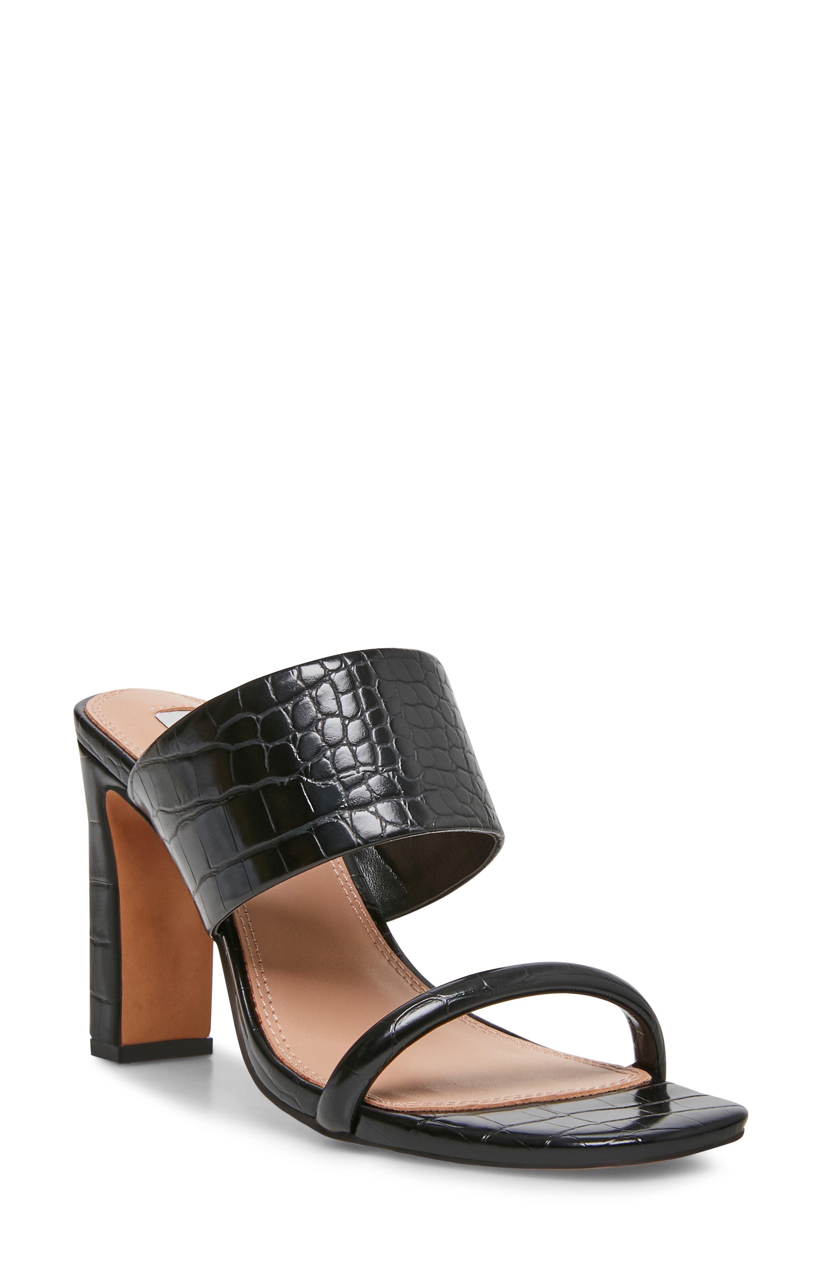 Steven New York Jive Croc Embossed Slip On Sandal, Main, color, 