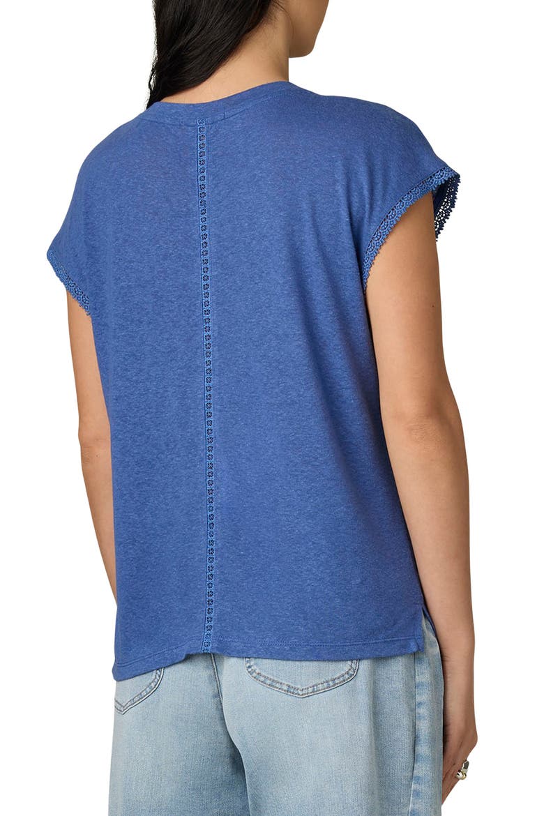 Crochet Cap Sleeve Tee, Alternate, color, COBALT BLUE