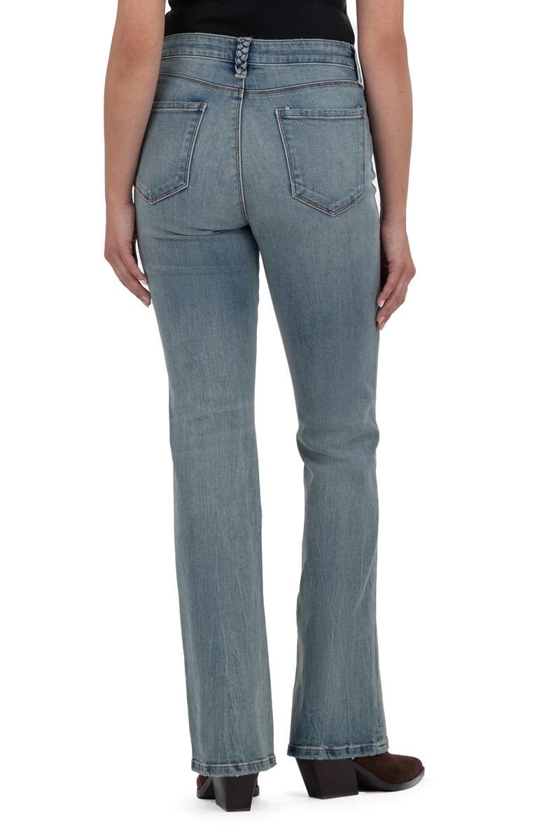 KUT from the Kloth Ana High Waist Raw Hem Ankle Kick Flare Jeans, Alternate, color, Confidence