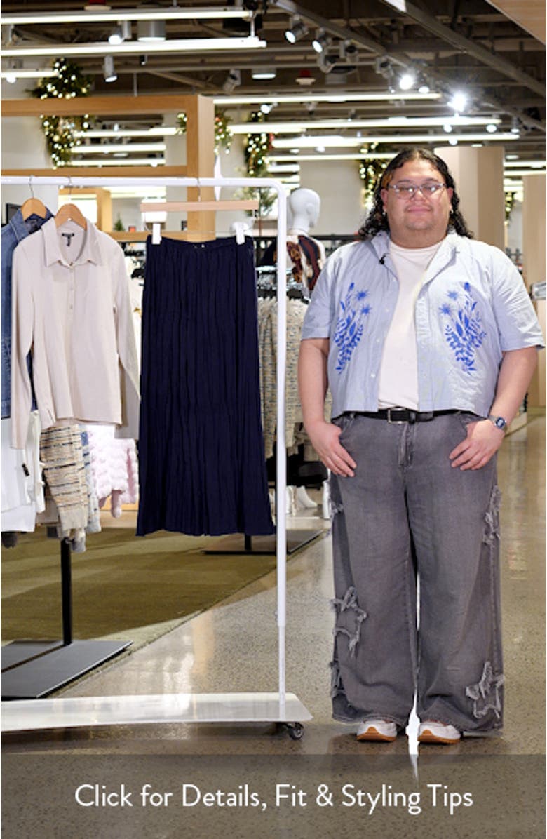 Smocked Silk Midi Skirt, sales video thumbnail