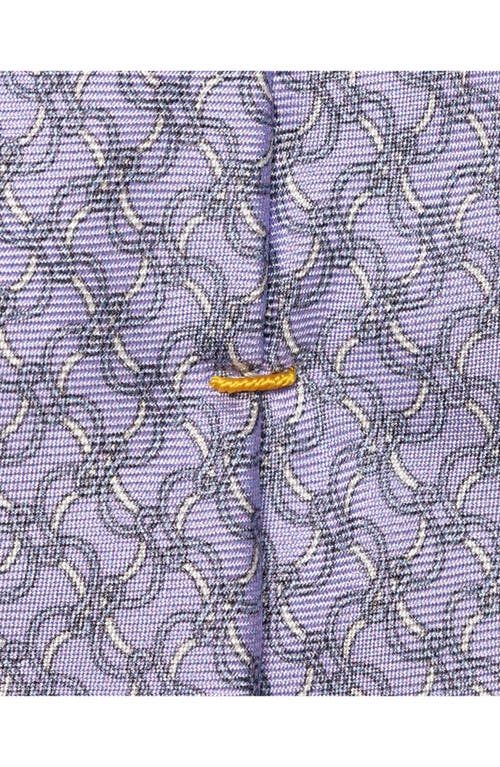 Eton Light Purple Vine Print Silk Tie In Med Purple