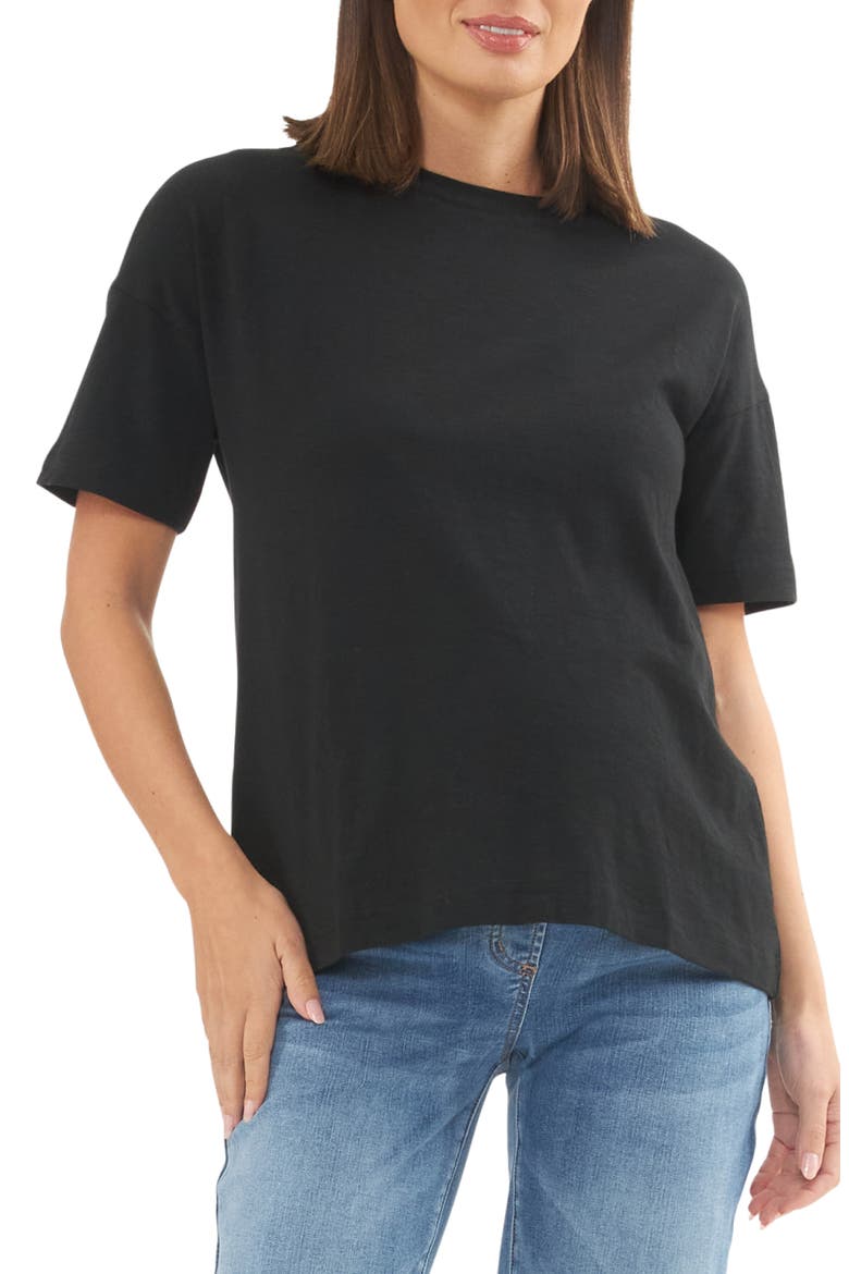Claud Maternity T-Shirt, Main, color, BLACK
