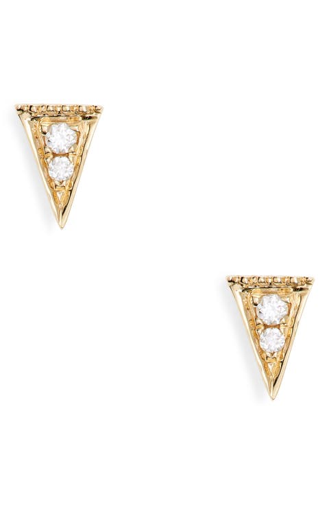 Emily Sarah Sharp Diamond Triangle Stud Earrings