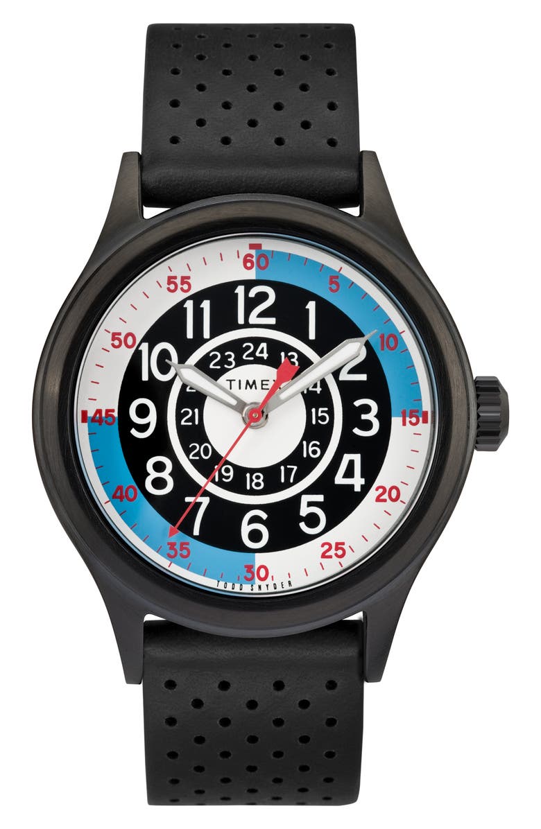 Timex<sup>®</sup> x Todd Snyder The Blackjack Leather Strap Watch, 40mm, Main, color, 