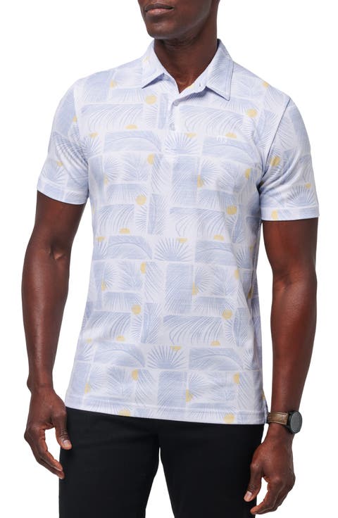 Sun Guilt Leaf Print Piqué Polo