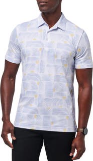 TravisMathew Sun Guilt Leaf Print Piqué Polo