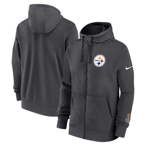 Men's Nike Anthracite Pittsburgh Steelers Primetime Club Full-Zip Hoodie