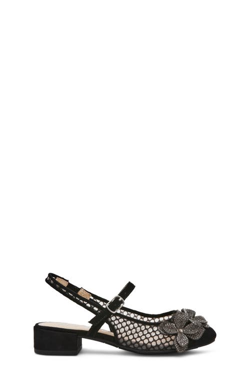 Betsey Johnson Little And Big Girls Sofya Mesh Flats With Flowers In Black