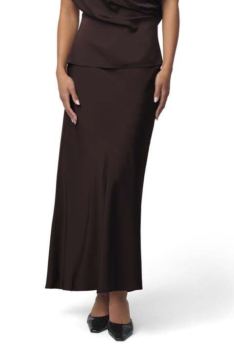 Ines Satin Maxi Skirt