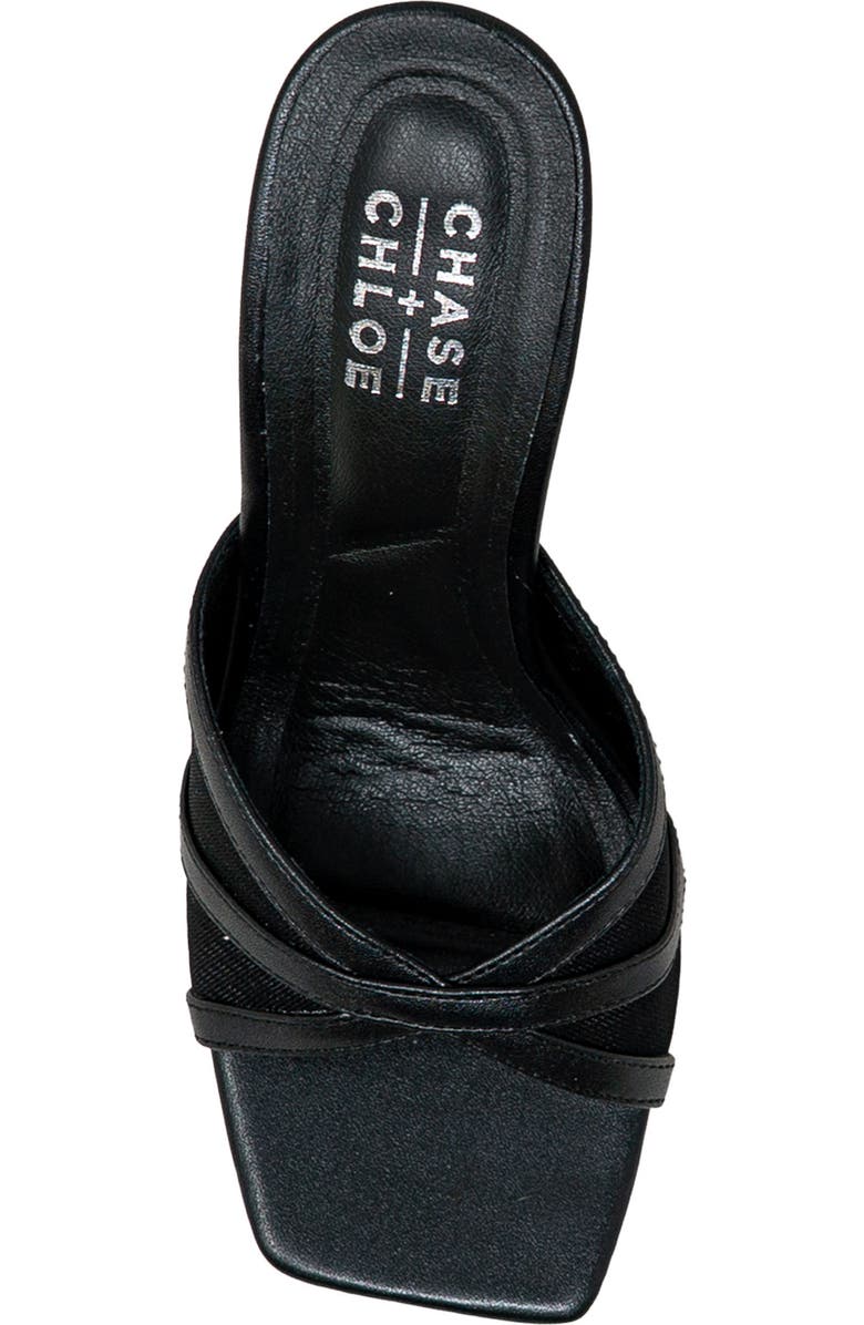CHASE AND CHLOE Mesh Mule Stiletto Sandal, Alternate, color, Black