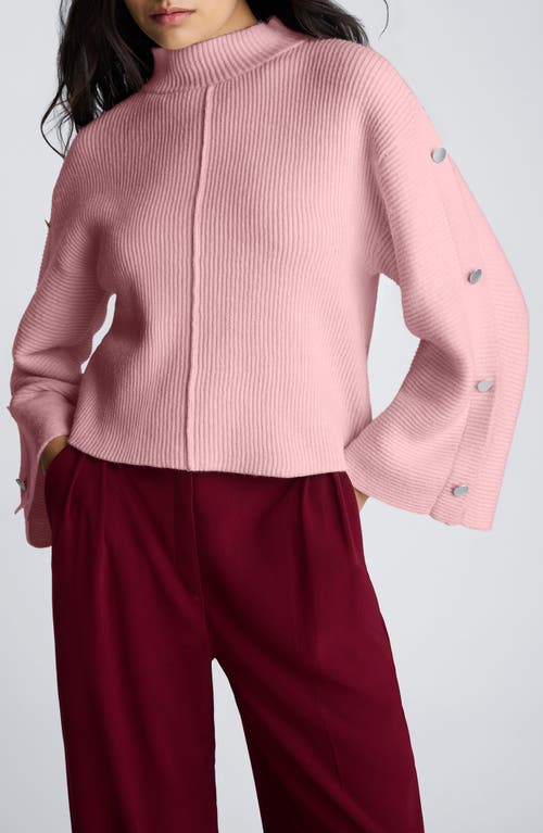 Kenneth Cole Rib Mock Neck Pullover in Blush Pink 