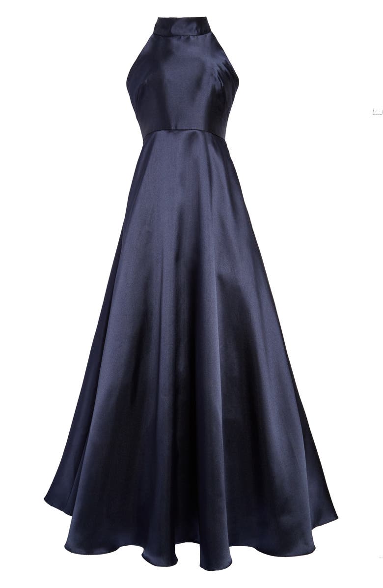 ML Monique Lhuillier Mock Neck Fit & Flare Gown, Main, color, 