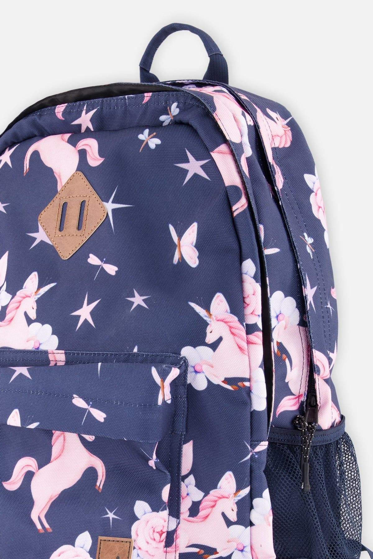 Deux par Deux Unicorn Practical Multi-Compartment Backpack, Alternate, color, Navy Unicorn Print