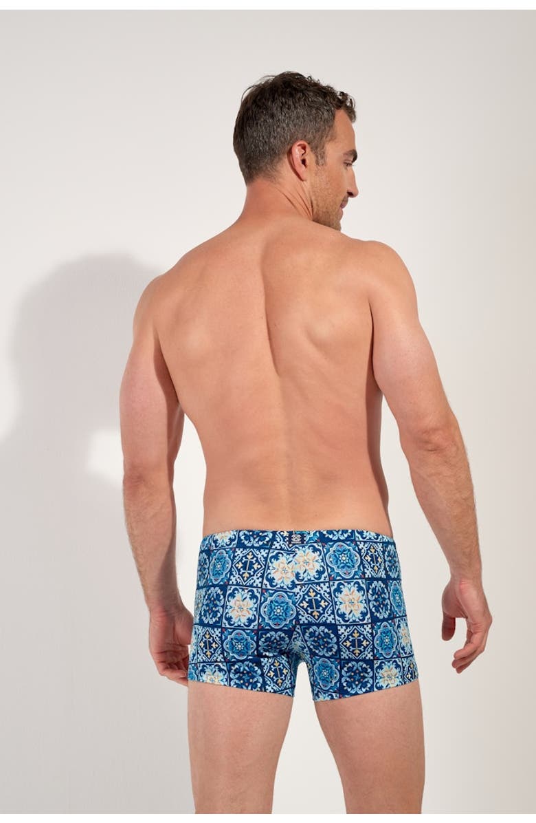 HOM Maiolica Swim Shorts, Alternate, color, Blue Print
