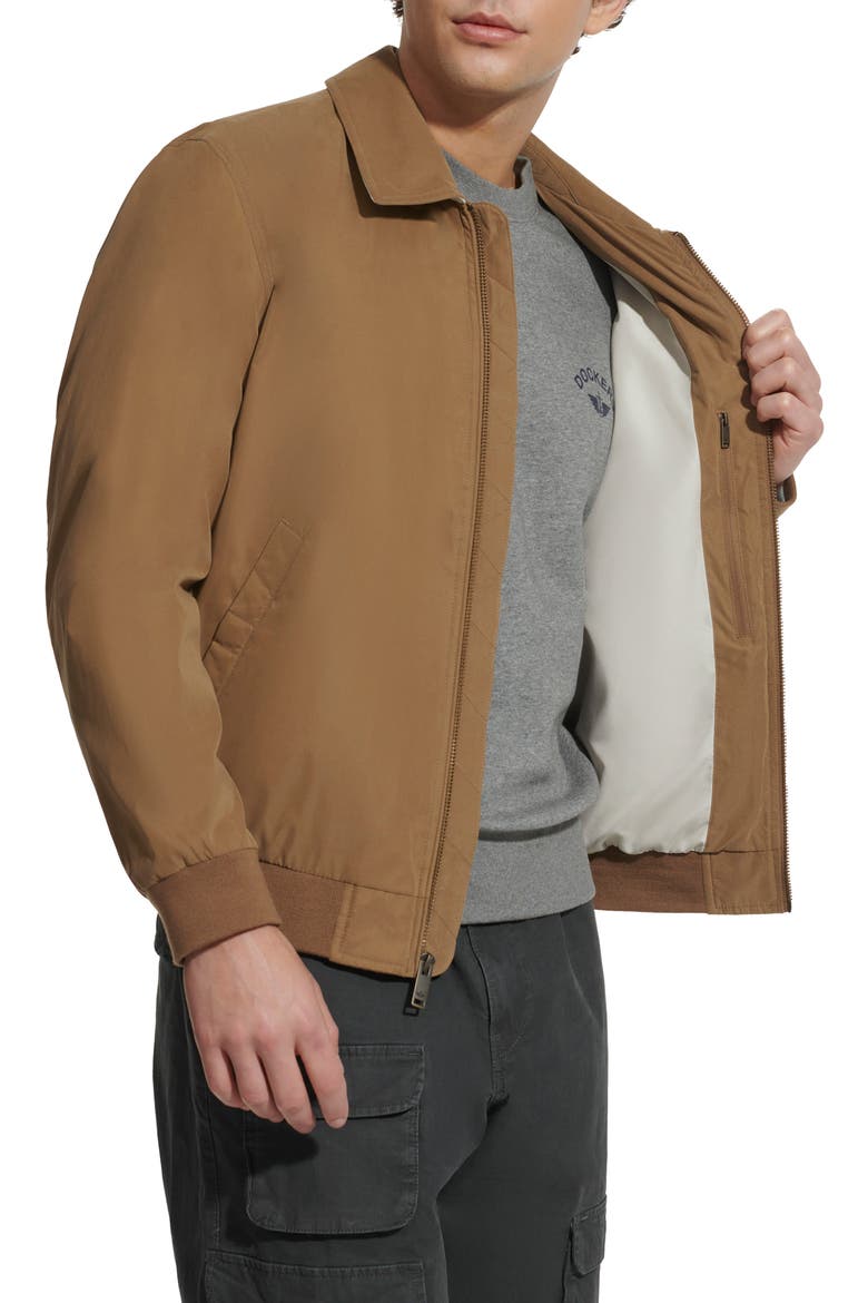 Micro Twill Golf Bomber Jacket, Alternate, color, BROWN
