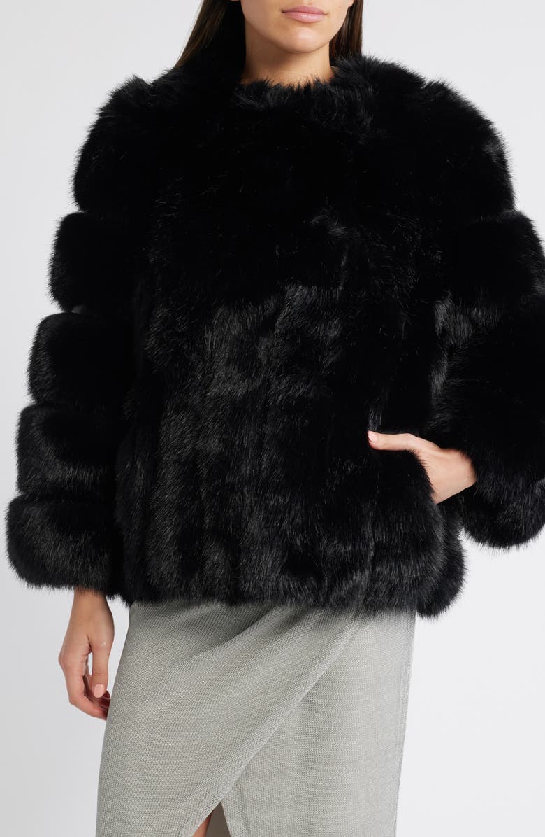 Et Ochs Faux Fur Jacket, Alternate, color, Black