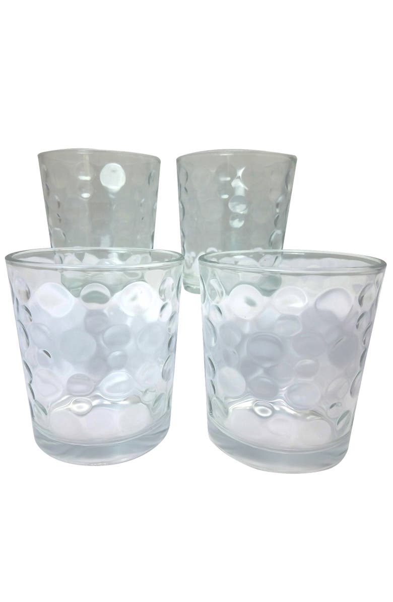 Gibson Home Great Foundations 4-Piece 13 oz. Double Old Fashioned Glass Set, Bubbles Pattern, Alternate, color, Clear