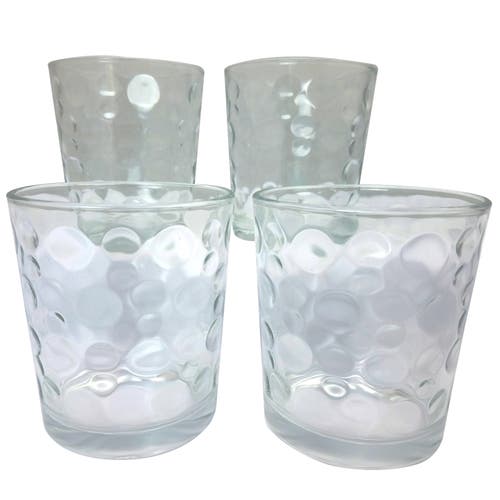 Gibson Home Great Foundations 4-piece 13 Oz. Double Old Fashioned Glass Set, Bubbles Pattern In Transparent