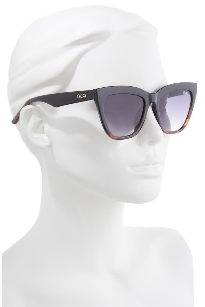 Australia For Keeps 56mm Cat Eye Sunglasses, Alternate, color, BLKTRT SMK