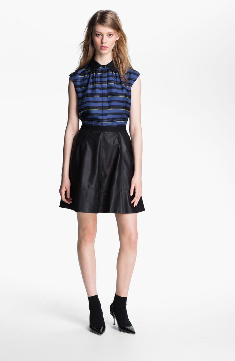 Miss Wu Leather Circle Skirt, Alternate, color, 