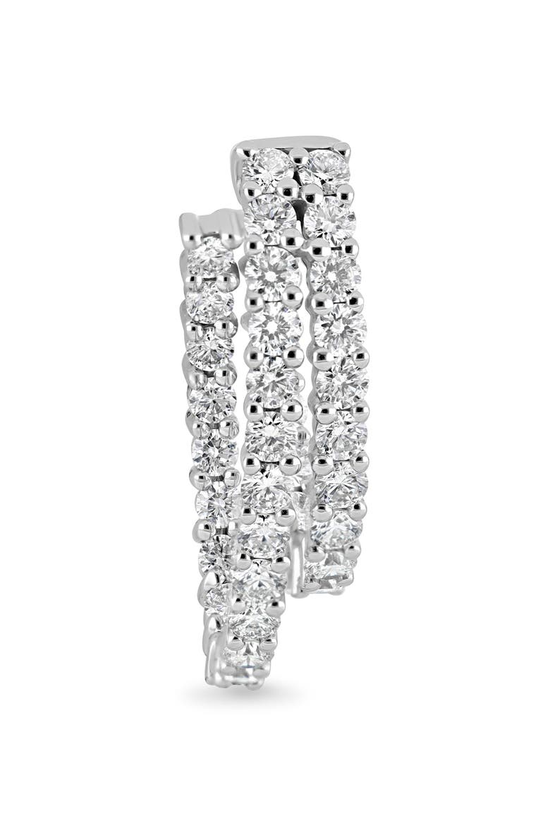 18K Gold Audrey Diamond Double Hoop Earrings, Alternate, color, 18K WHITE GOLD