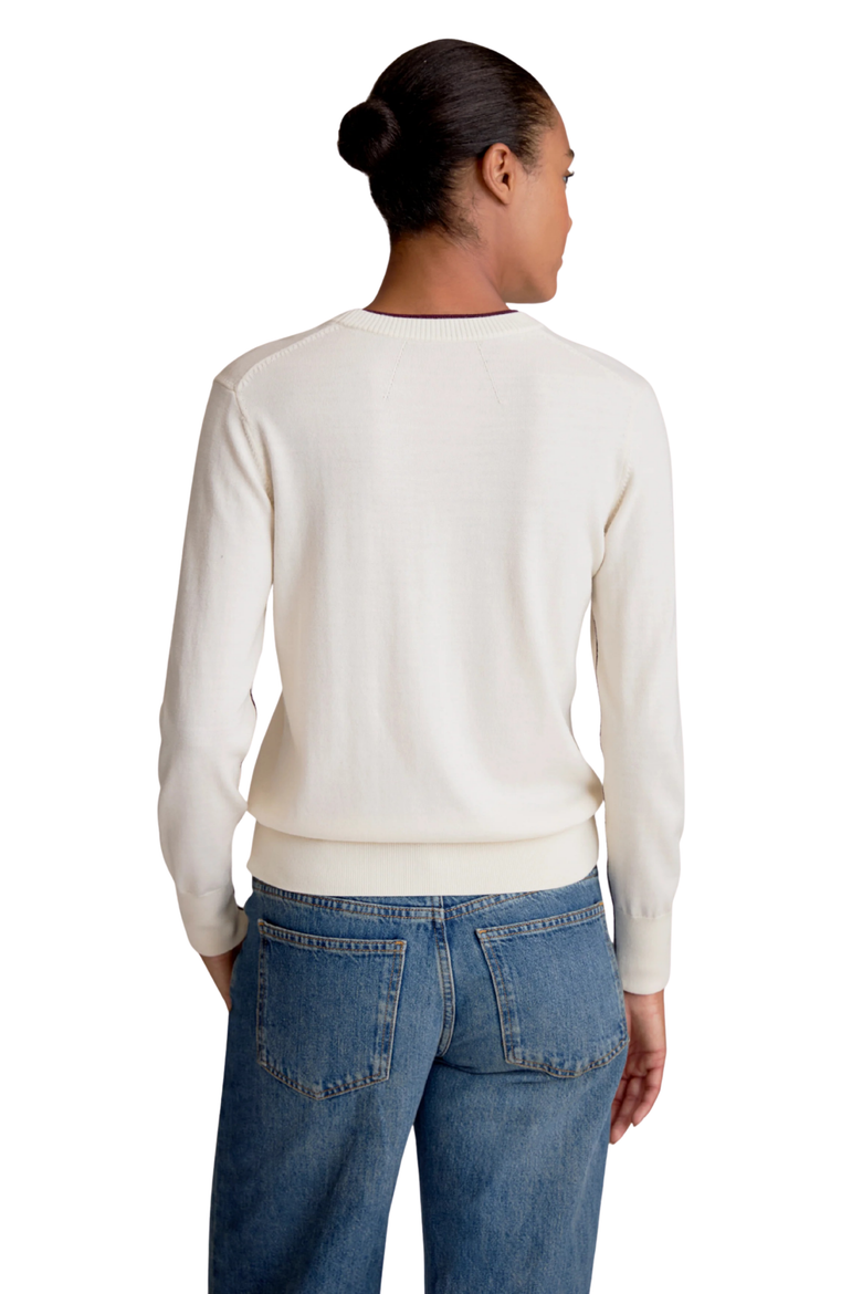 Kit Light Merino Contrast Sweater, Alternate, color, Garnet/Ivory