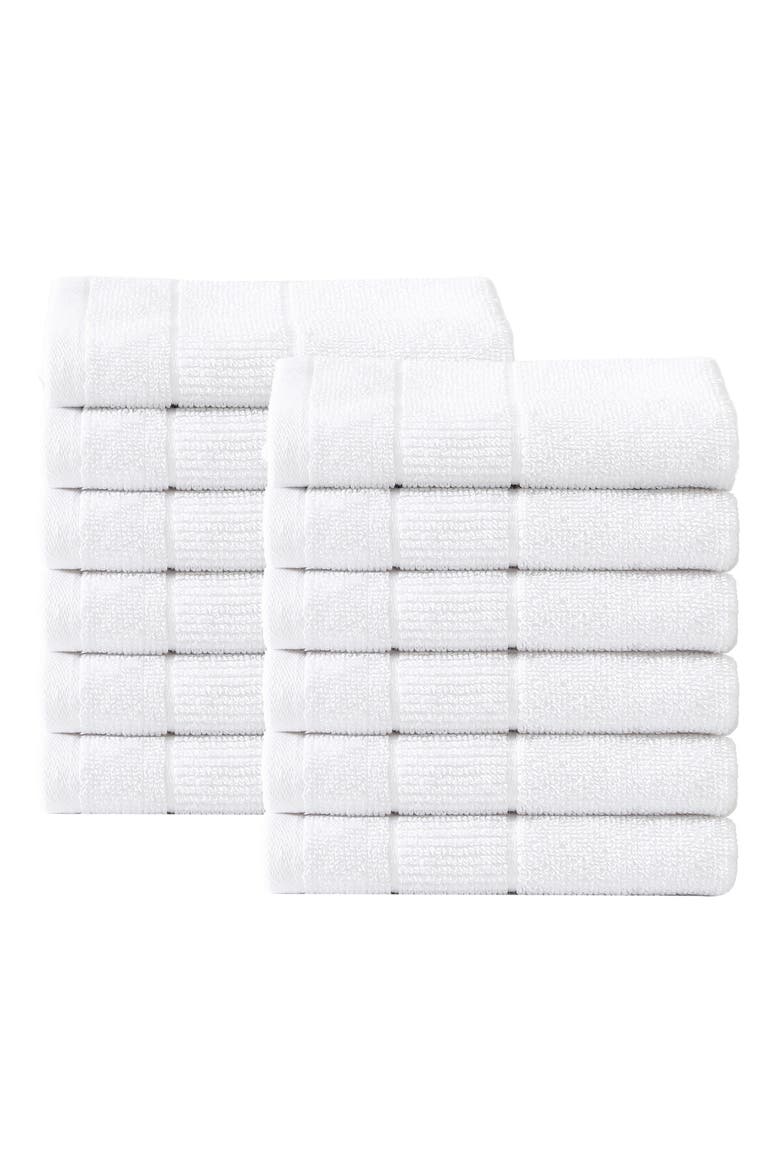 Island Retreat Set of 12 Washcloths, Main, color, WHITE