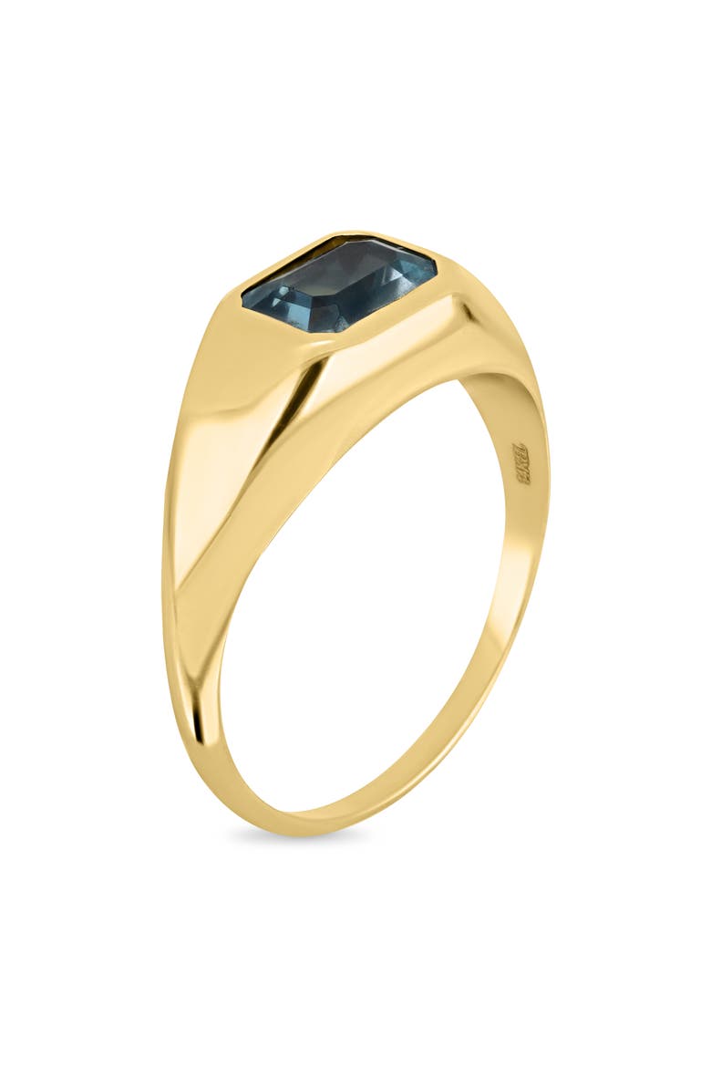 14K Yellow Gold London Blue Topaz Signet Ring, Alternate, color, 14KY