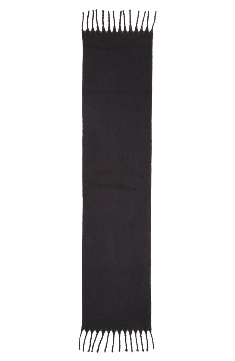 Nordstrom Brushed Fringed Scarf, Alternate, color, Black