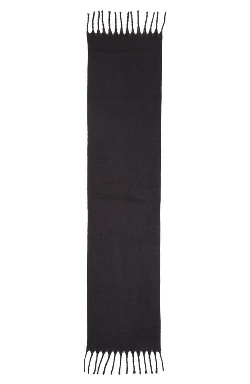 Nordstrom Brushed Fringed Scarf In Black