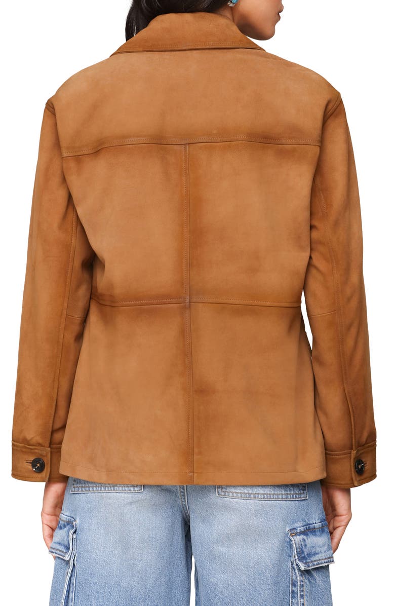 Avec Les Filles Suede Notch Collar Jacket, Alternate, color, Camel