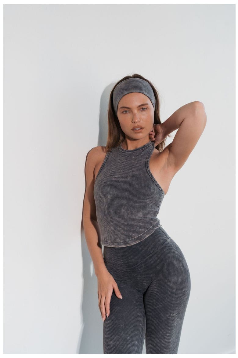 Cloud II Rib High Neck Tank, Alternate, color, Iron Washed