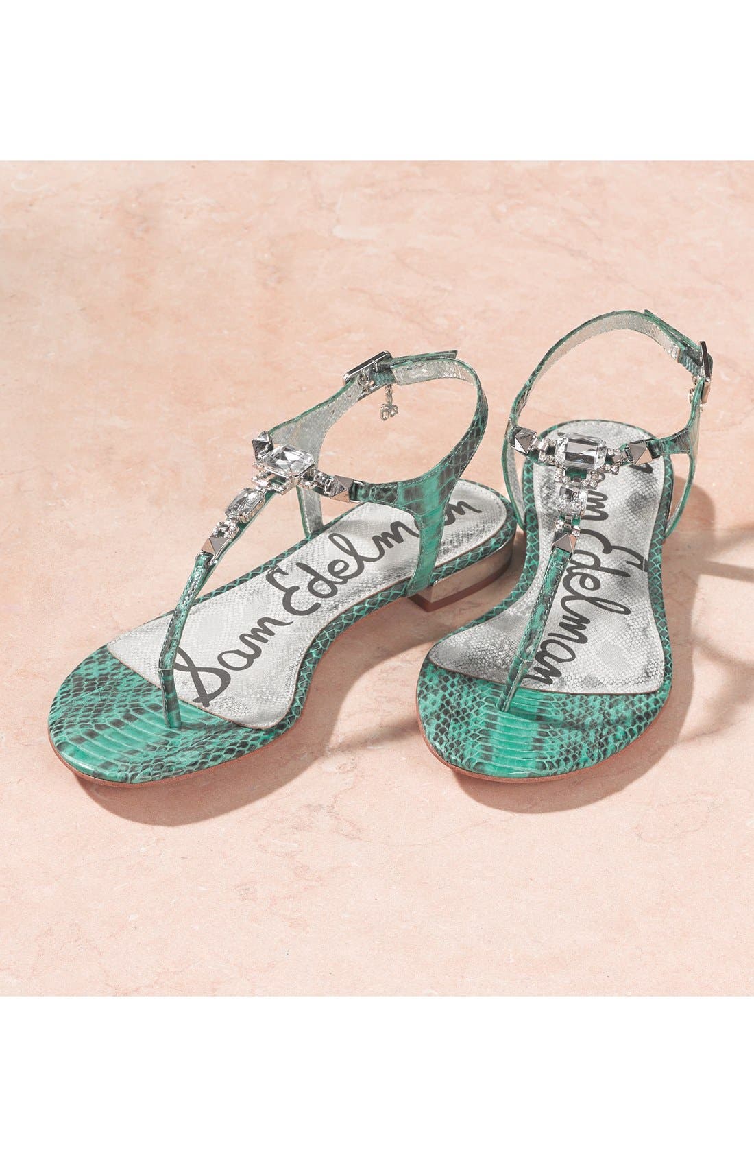 Sam Edelman 'Dawn' Embellished Leather Sandal, Alternate, color, 