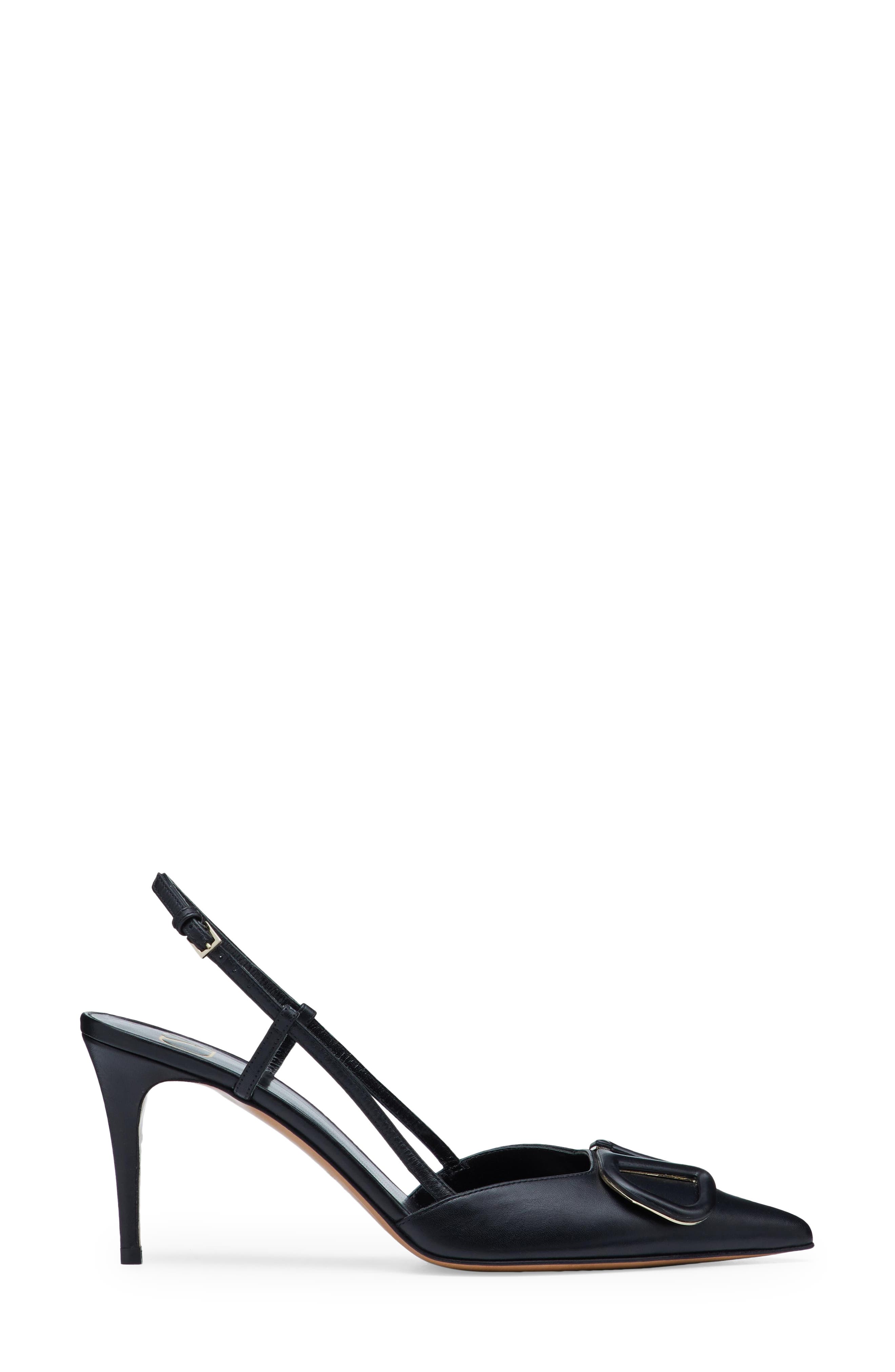 Valentino Garavani VLOGO Pointed Toe Slingback Pump, Alternate, color, Nero