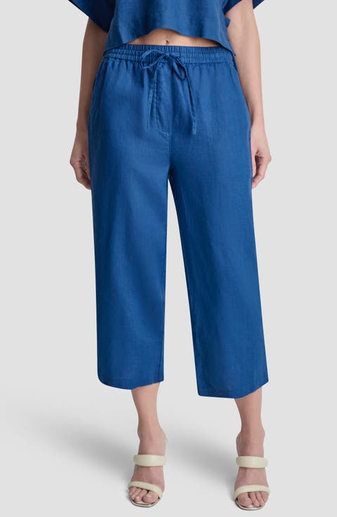 Drawstring Crop Linen Pants