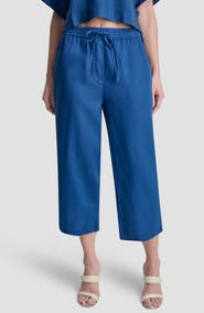 DKNY Drawstring Crop Linen Pants