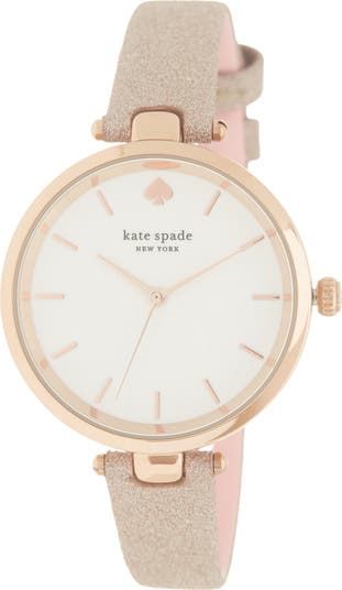 特価！kate spade Rose gold-tone holland 腕時計 ksw1402 Kate Spade Holland Rose Gold Leather White Dial Watch