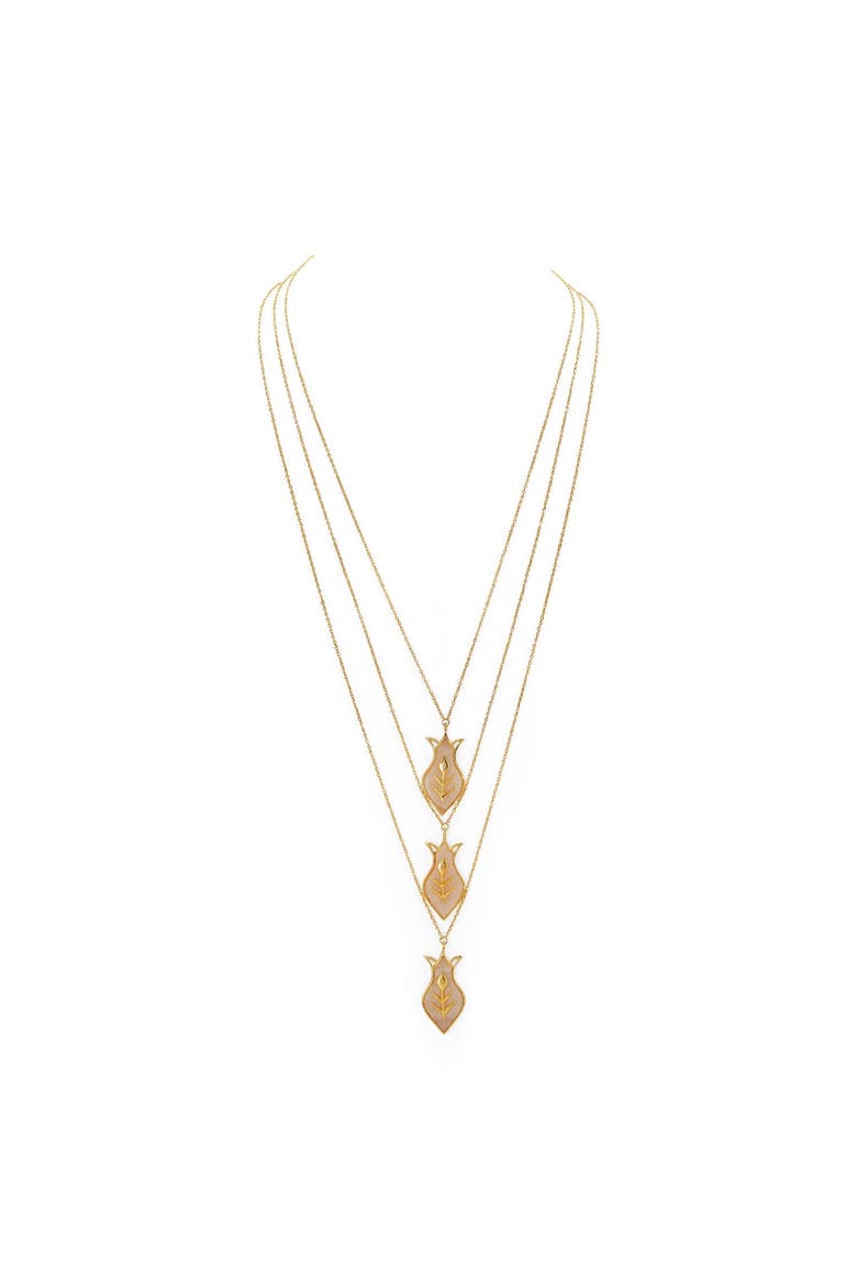 AMPHORA LAYERED NECKLACE, Main, color, Gold Plated