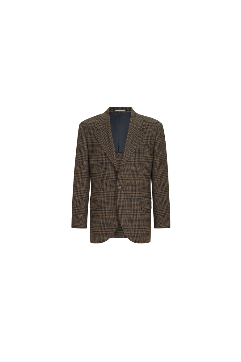 Cashmere Prince of Wales Tailor blazer, Alternate, color, Chestnut