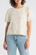 Adrianna Papell Floral Embroidered Top