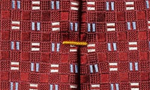 Eton Square Geometric Silk Tie In Red