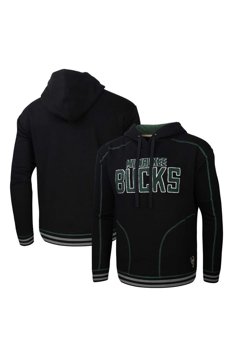 Stadium Essentials Men's Stadium Essentials Black Milwaukee Bucks Baseline Pullover Hoodie, Main, color, Black