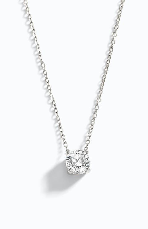 Dainty Solitaire Pendant Necklace