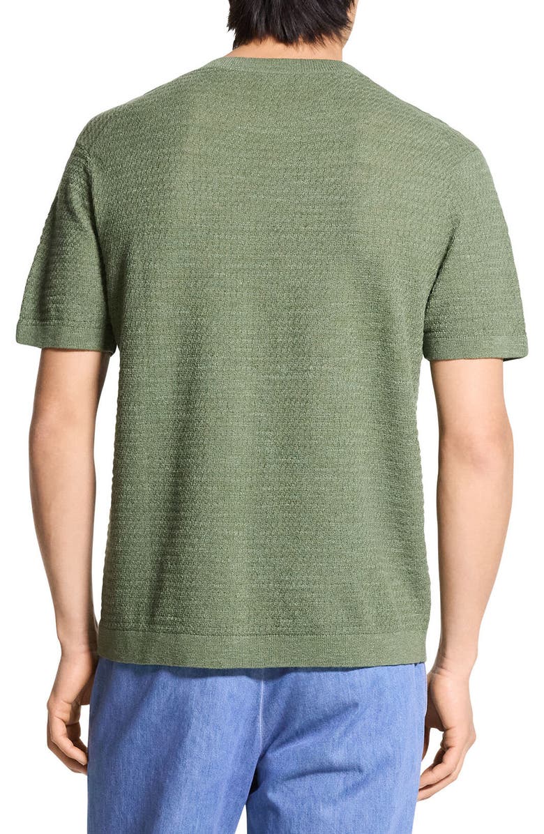 Theory Kolben Short Sleeve Linen & Cotton Blend Crewneck Sweater, Alternate, color, Orchard - 2Cs