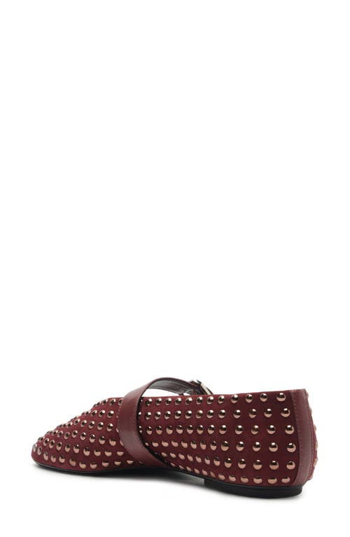 Schutz Eiza Shine Studded Suede Buckle Flats