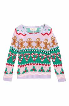 MARGAUX AND LEXI Kids' Gingerbread Jacquard Holiday Sweater