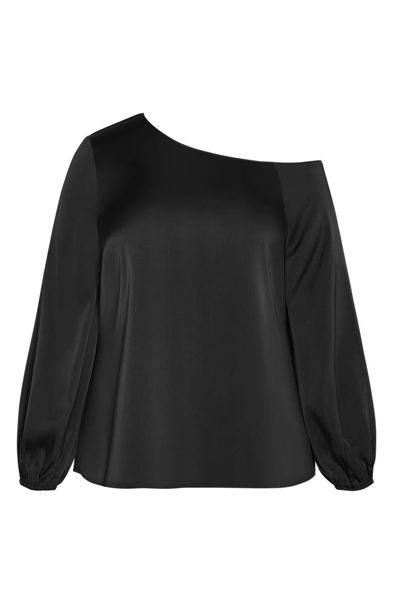 City Chic Kiana One-Shoulder Long Sleeve Top, Alternate, color,
