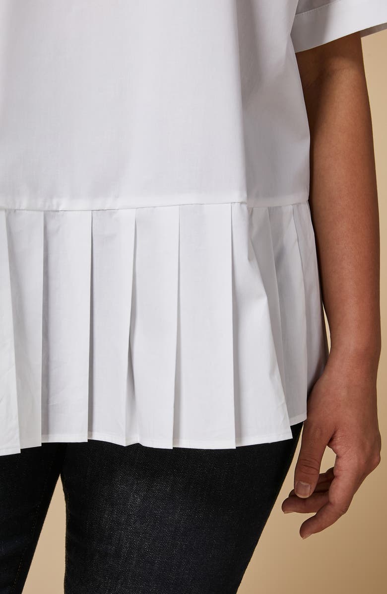 Marina Rinaldi Pleated Peplum Pullover Blouse, Alternate, color,
